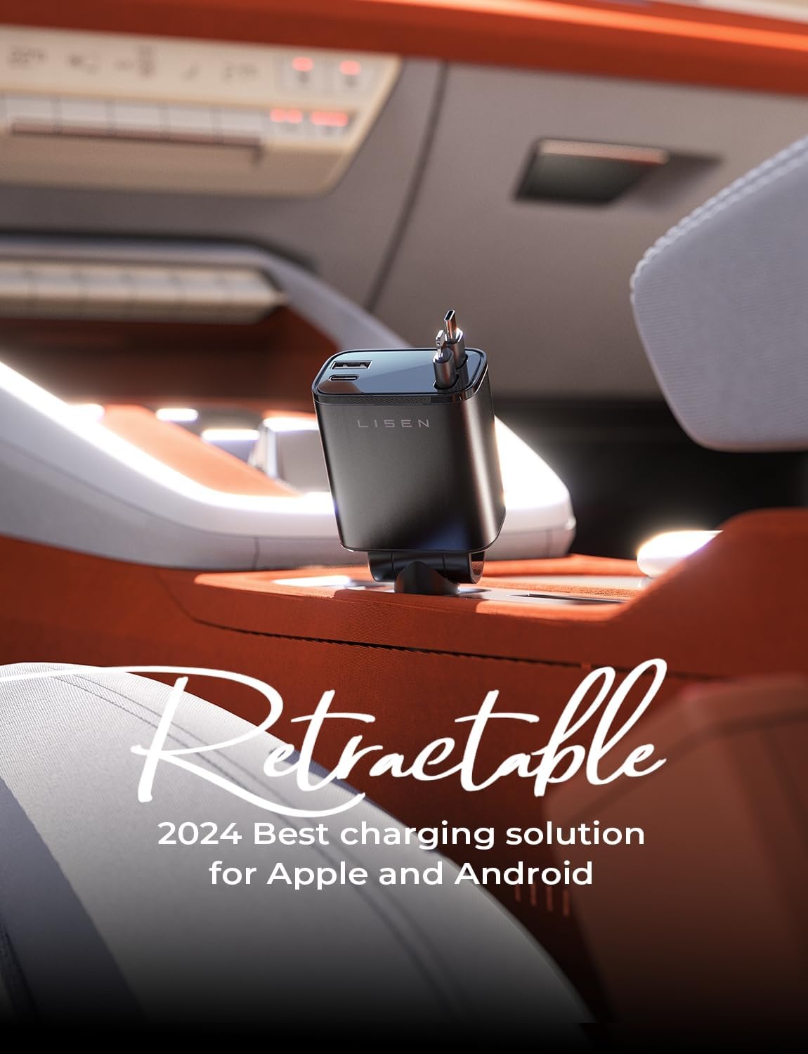 69W Retractable USB C Car Charger