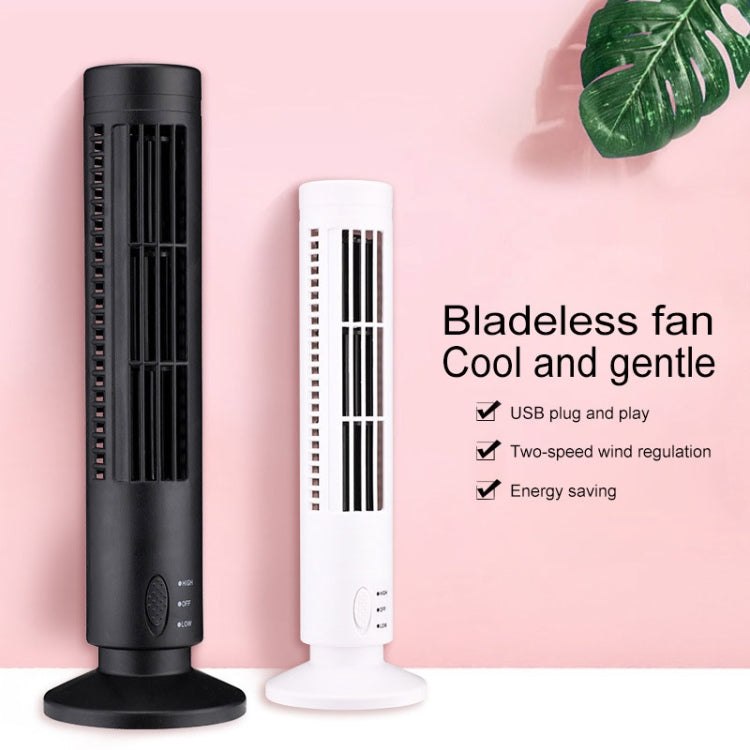 Bladeless USB Electric Tower Fan, Cooling Fan - Black