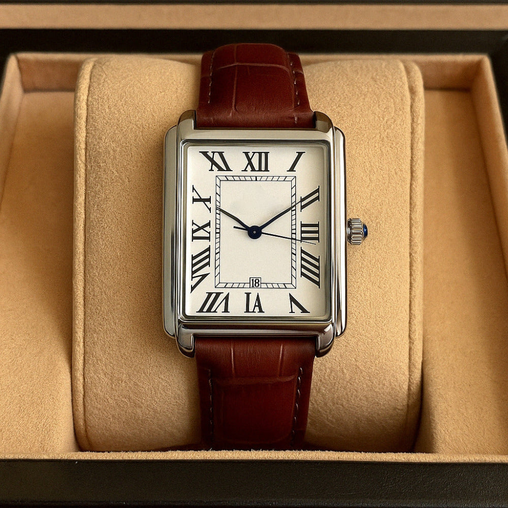 Classic Retro Style Square Analogue Men's Watch