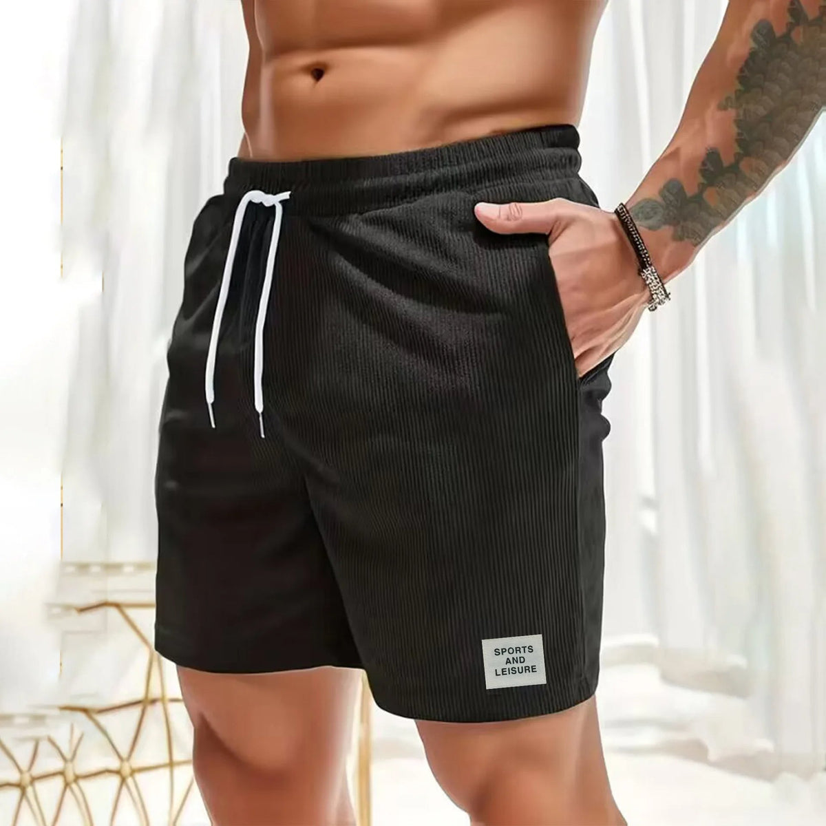 Corduroy Relaxed Fit Drawstring Shorts