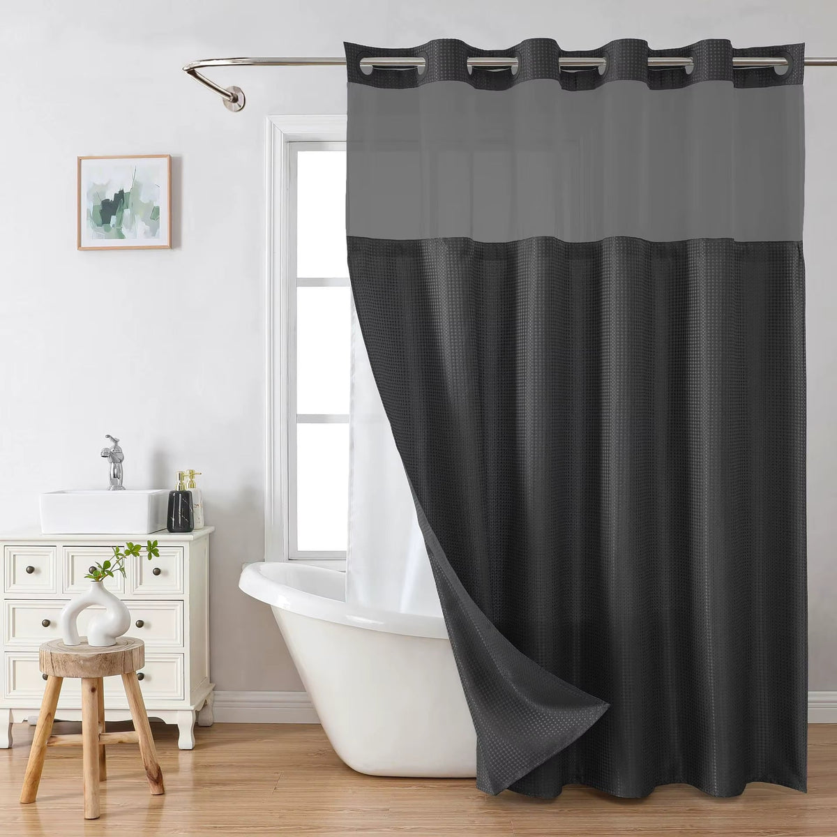 Double-Layer Waffle Shower Curtain