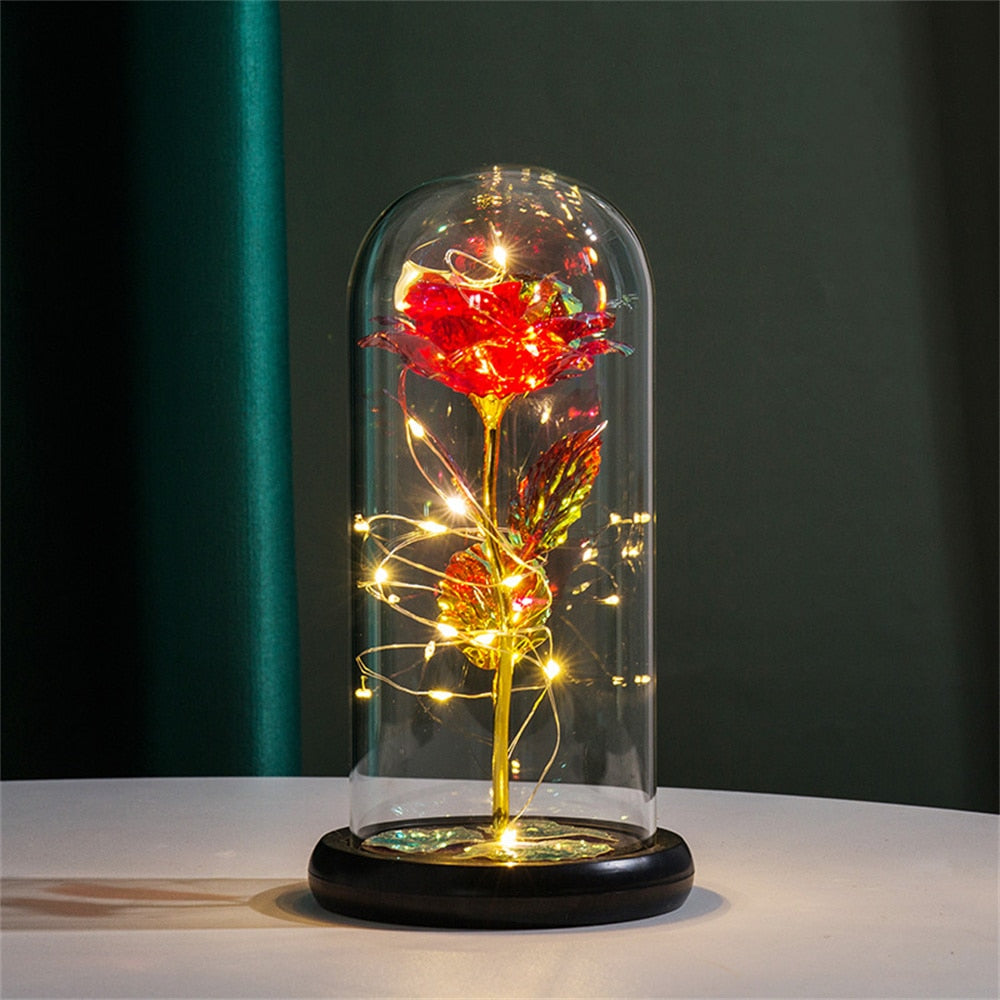 Eternal Rose Glass Dome Lamp