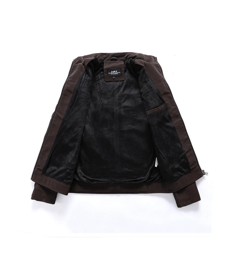 Faux Leather Stand-Collar Biker Jacket