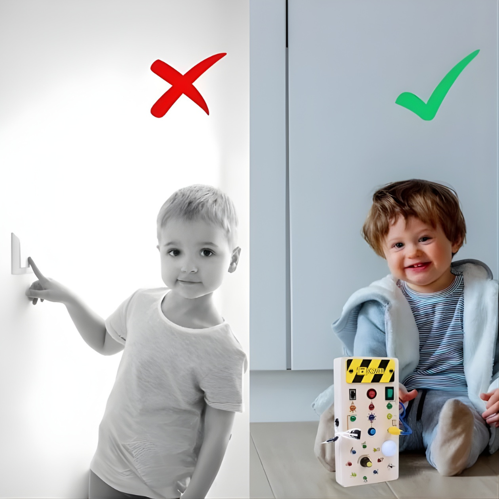 Kids' LED Light Switch and Button Busy Board Toy