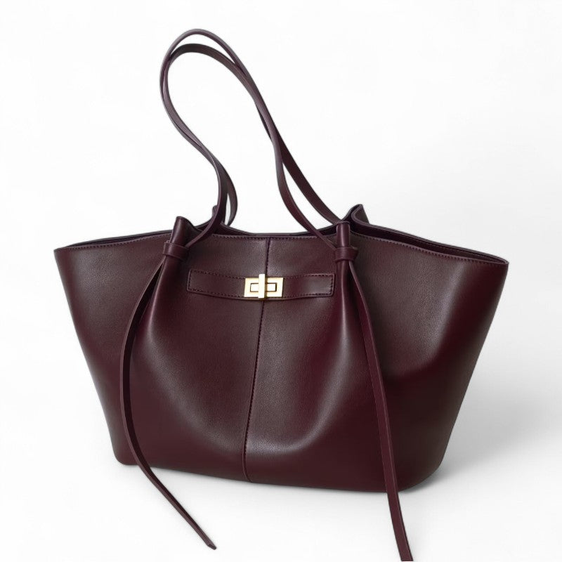 Large Black PU Leather Handbag