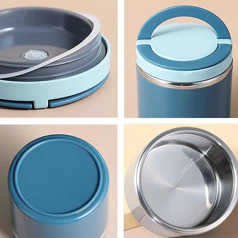 Leak-Proof Double-Wall Stainless Steel Thermal Lunch Pot Keeps Meals Warm - 630ml or 1000ml