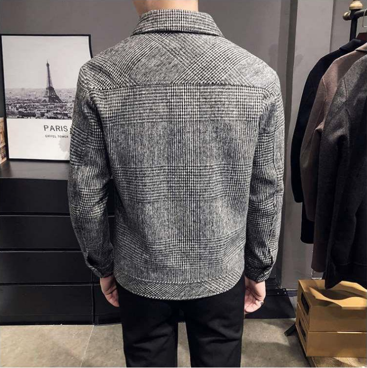 Men's Button-Down Plaid Jacket