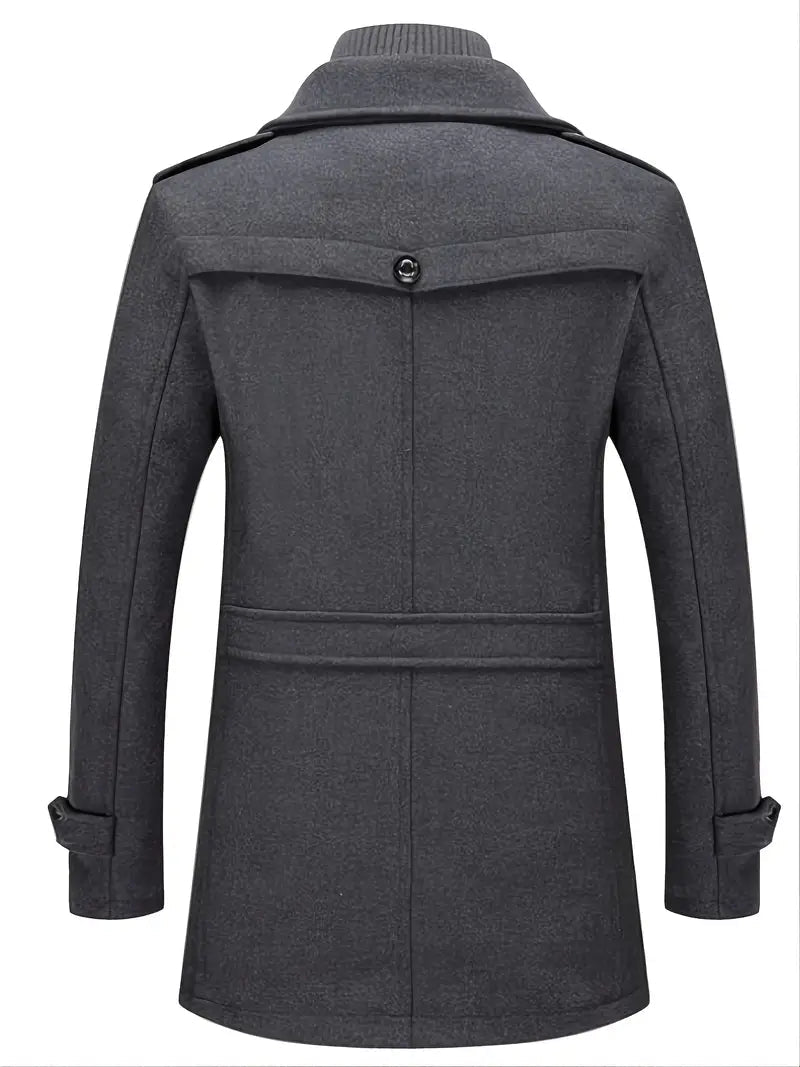 Men's Double-Breasted Military Overcoat