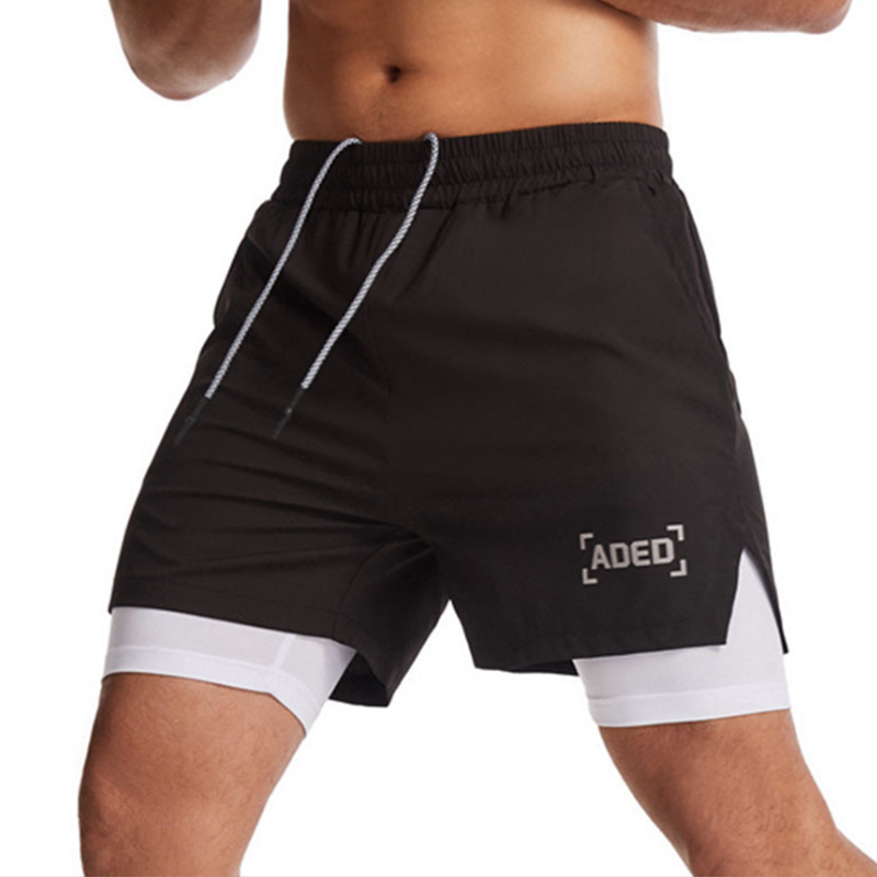Men's Double-Layer Athletic Shorts - Breathable and Flexible
