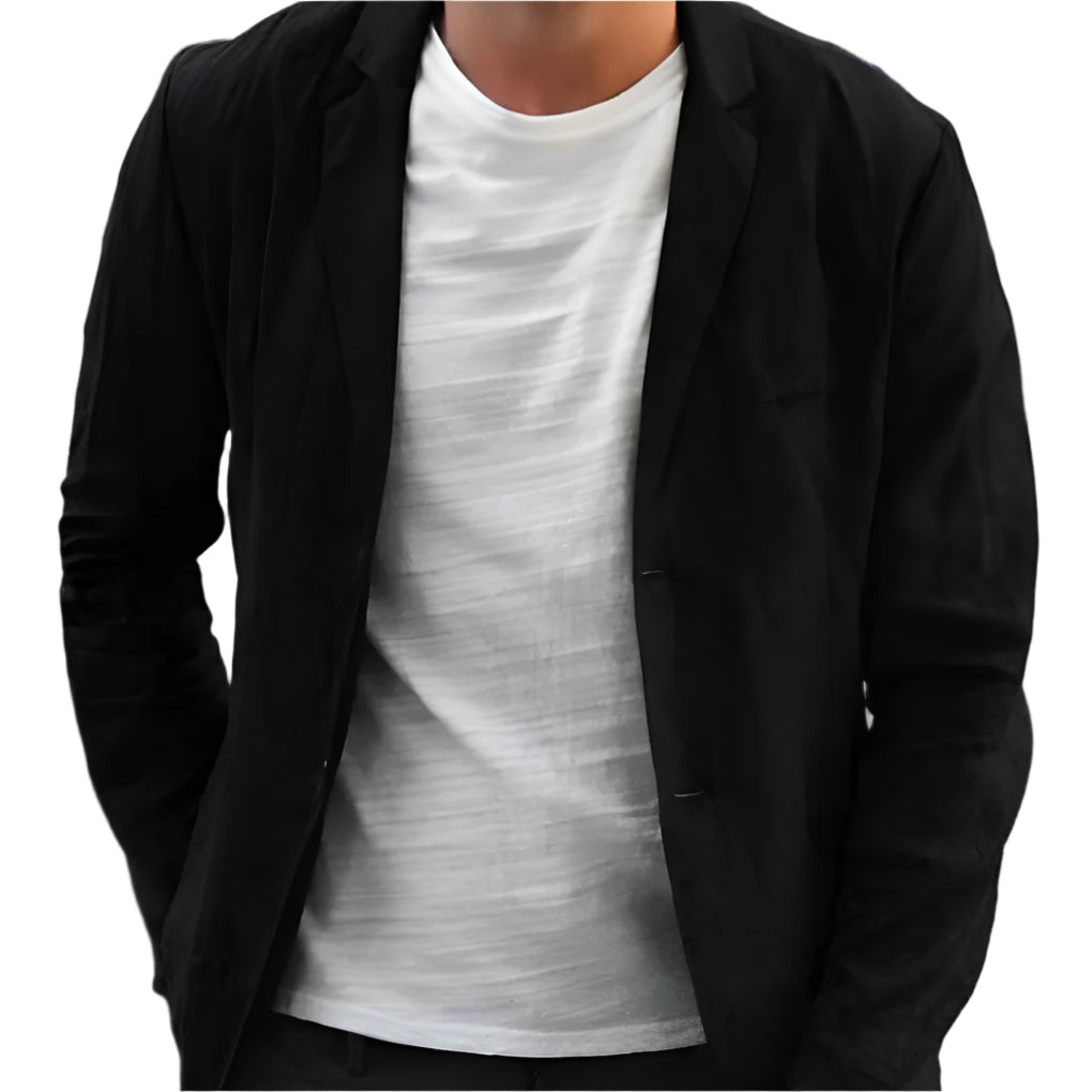 Men's Single-Breasted Linen Jacket