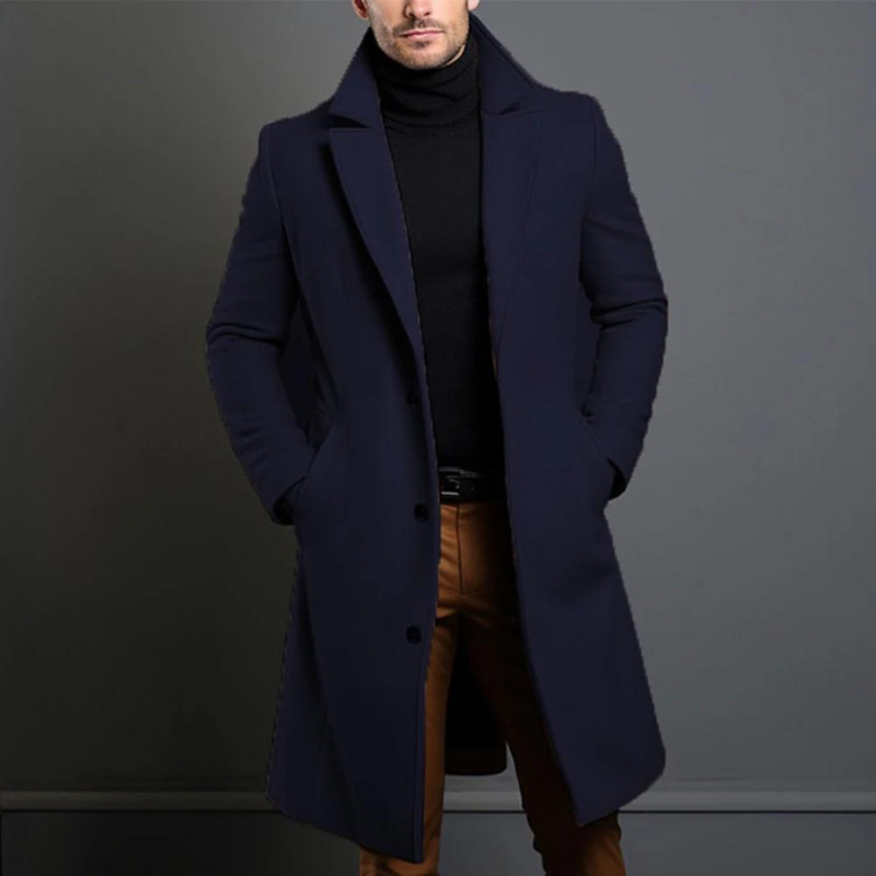 Men's Slim-Fit Long Coat