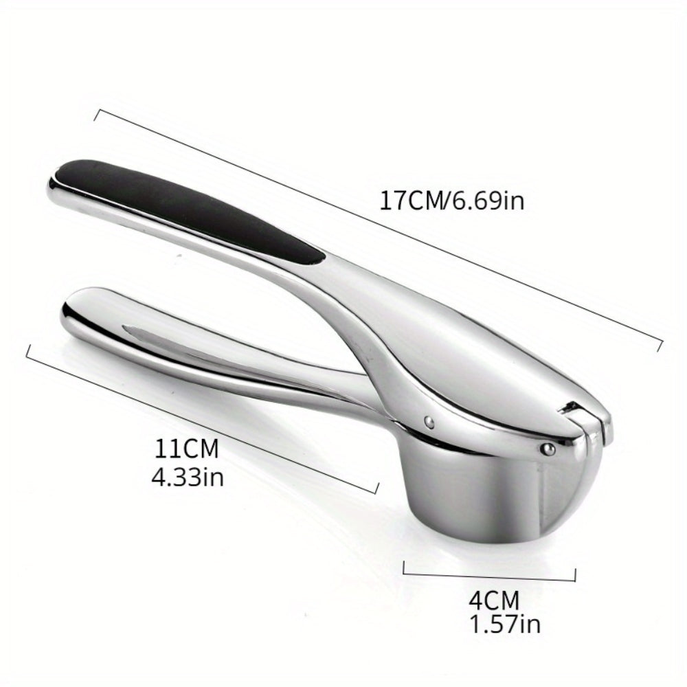 Minimalist Stainless Steel Garlic Press with Non-Slip Handle
