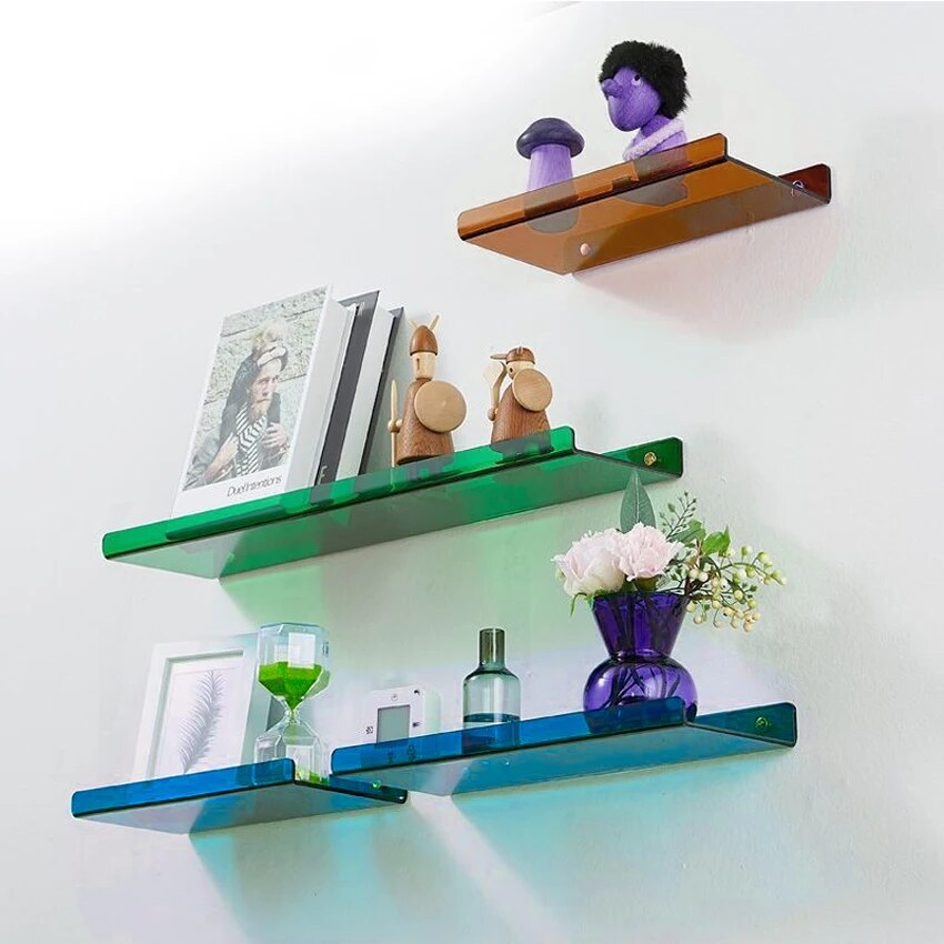 Modern Acrylic Bathroom Floating Wall Shelf