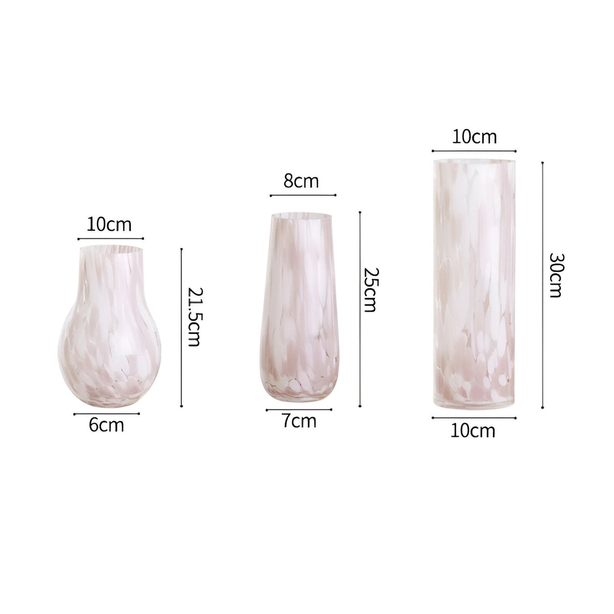 Pink Marble Effect Glass Vase - American Style Hydroponic Decoration