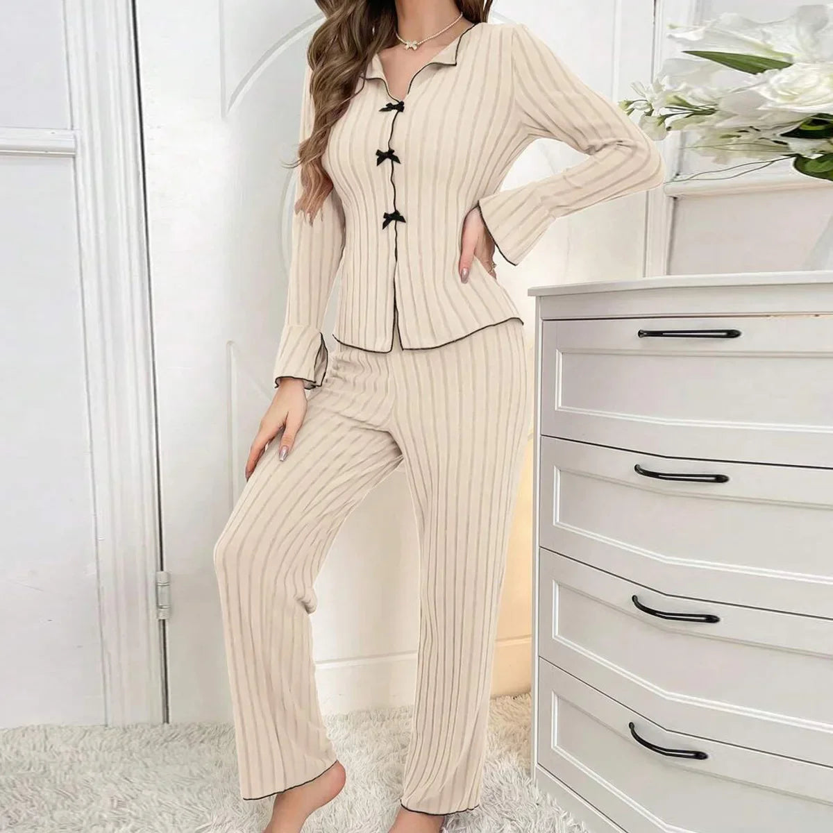 Rib Knit Pajama Set