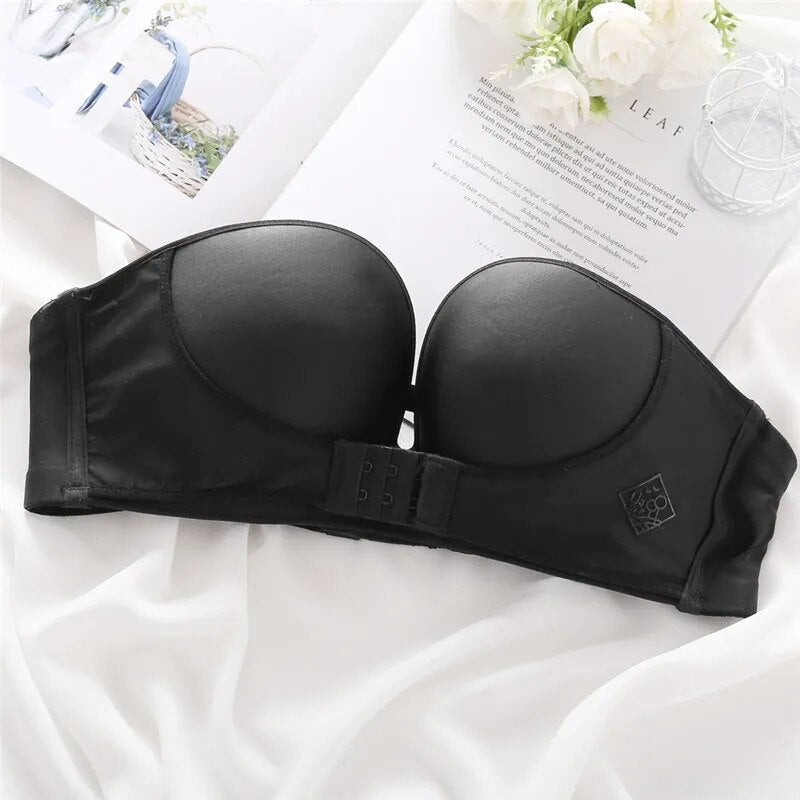 Strapless Push-Up Bra with Front Closure