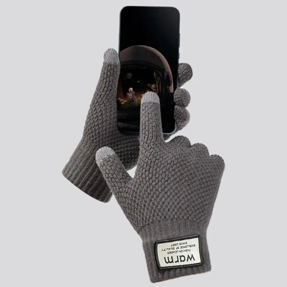Textured Knit Touchscreen Thermal Gloves