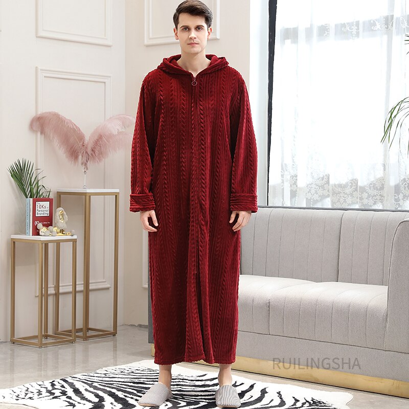 Thermal Bathrobe with Zipper