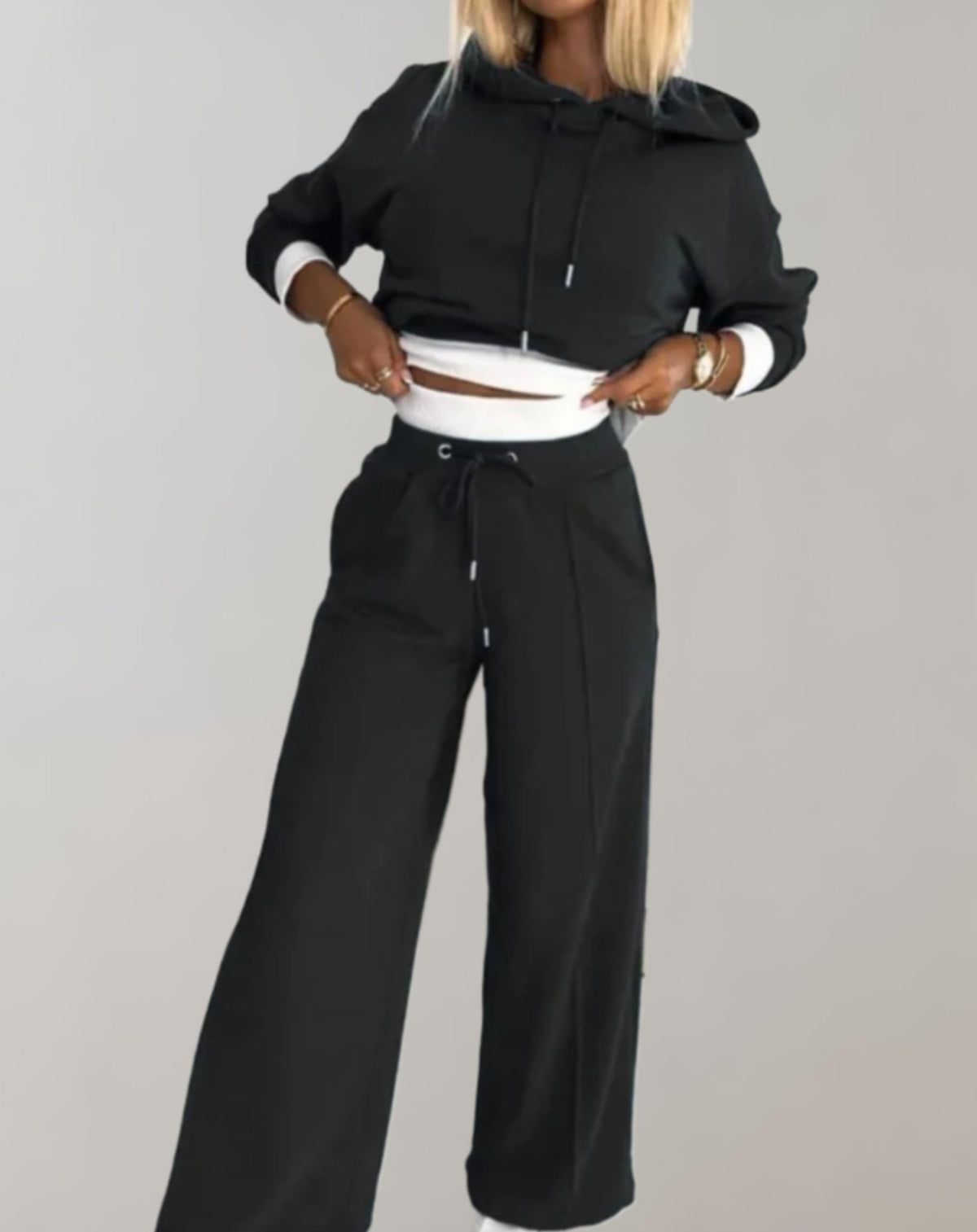 Two-Piece Sweater & Wide-Leg Pants Set