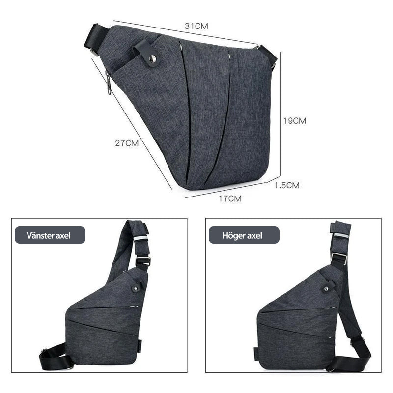 Unisex Shoulder Bag with Adjustable Straps and Multiple Pockets