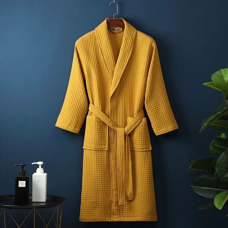 Unisex Waffle-Knit Bathrobe