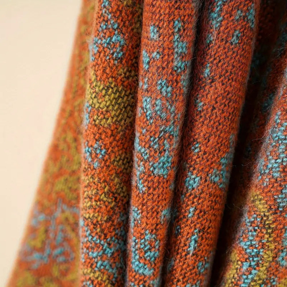 Warm Baroque Pattern Blanket Shawl