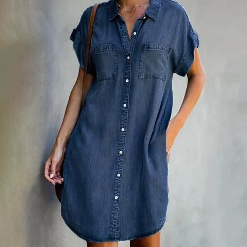 Women's Button-Down Denim Mini Dress