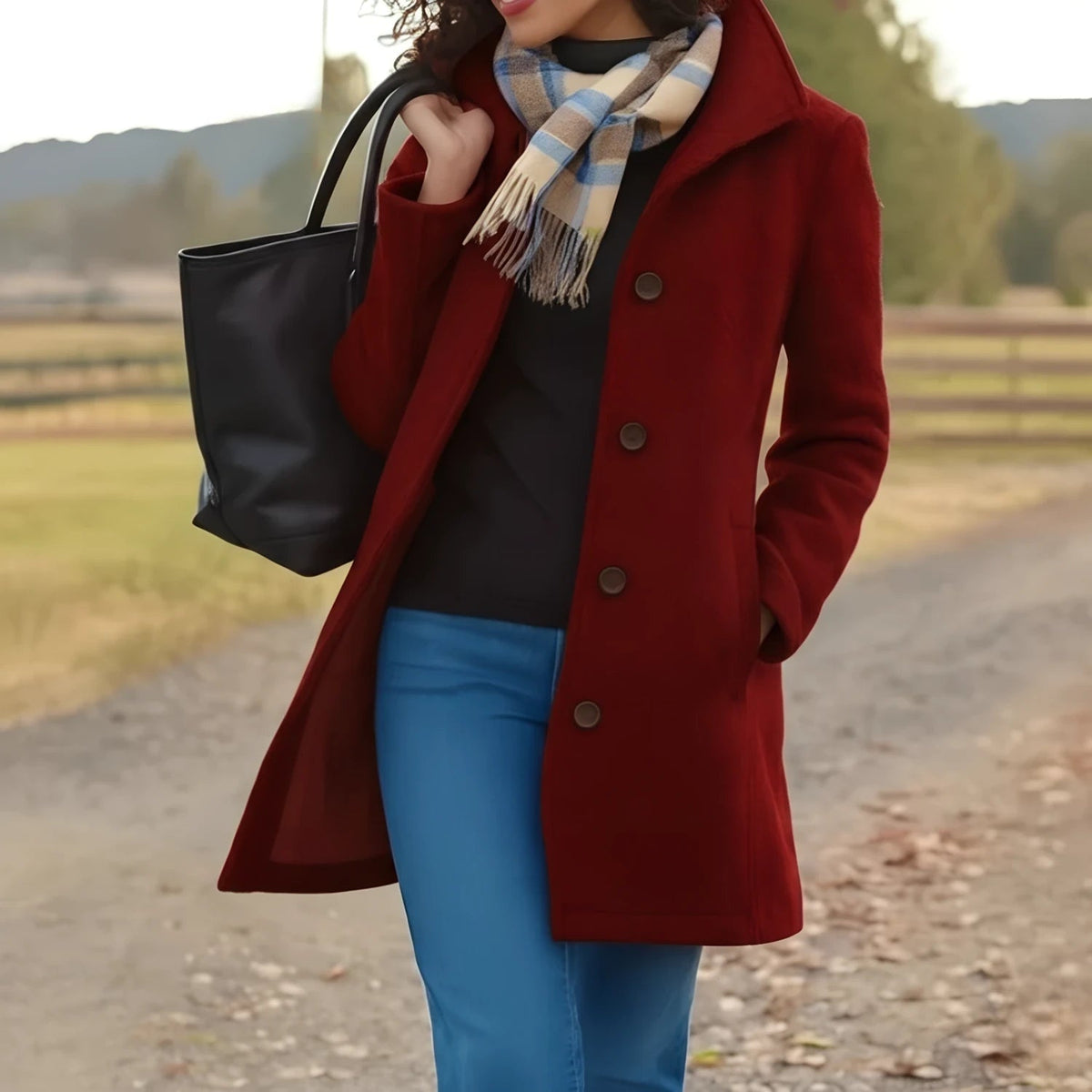 Women's Button-Front Coat - Classic Coat
