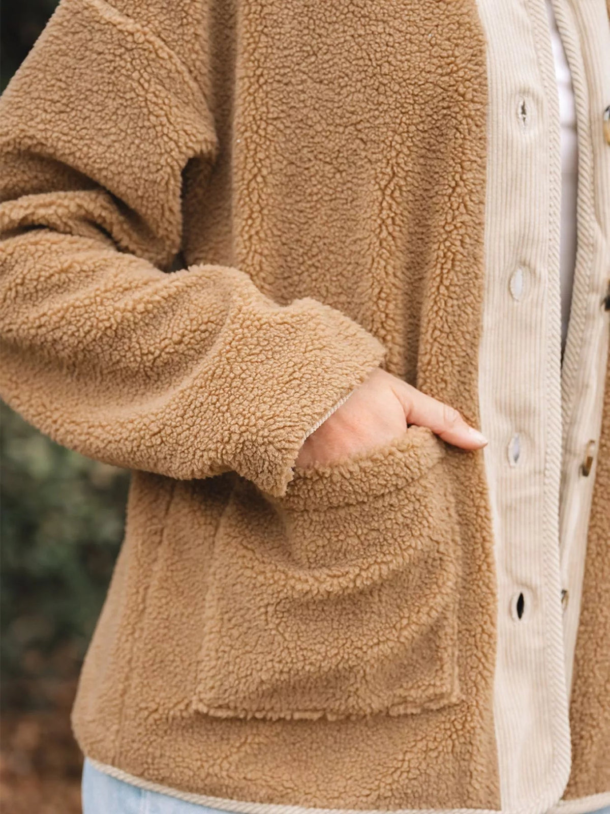 Women's Button-Front Sherpa Jacket