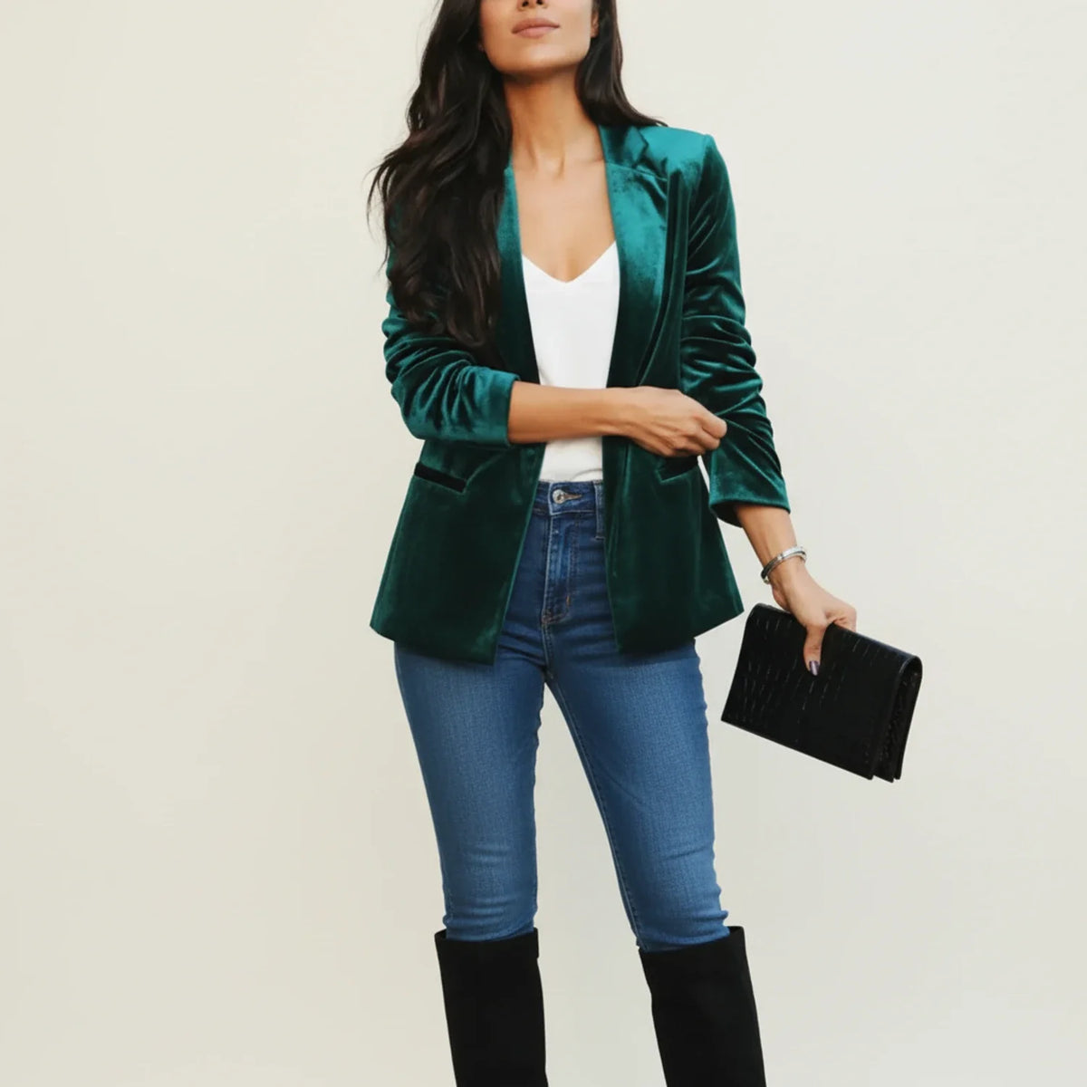 Women's Classic Velvet Blazer Jacket