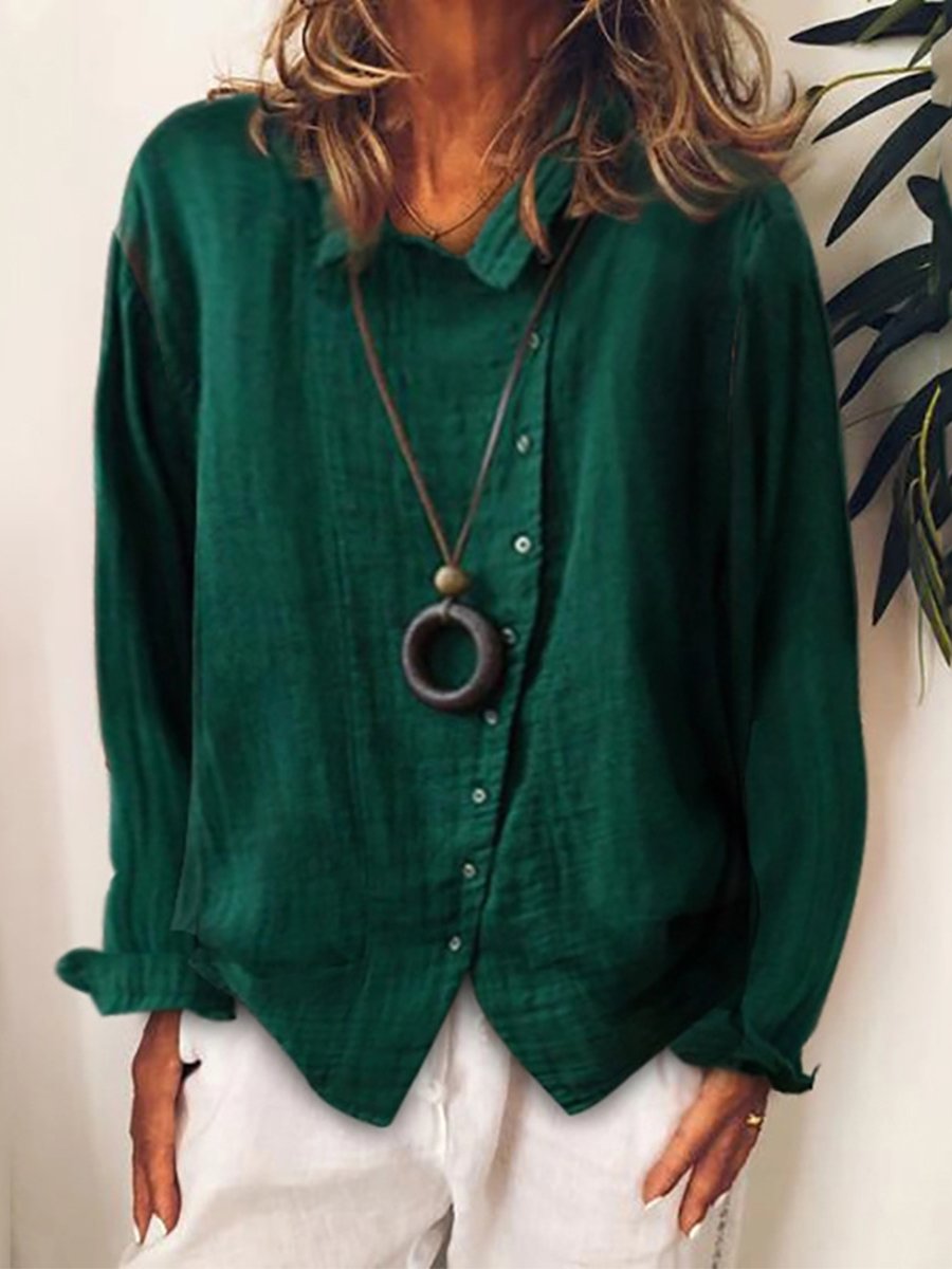 Women's Cowl Neck Button-Down Blouse