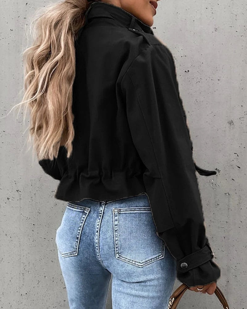 Women's Cropped Military Jacket