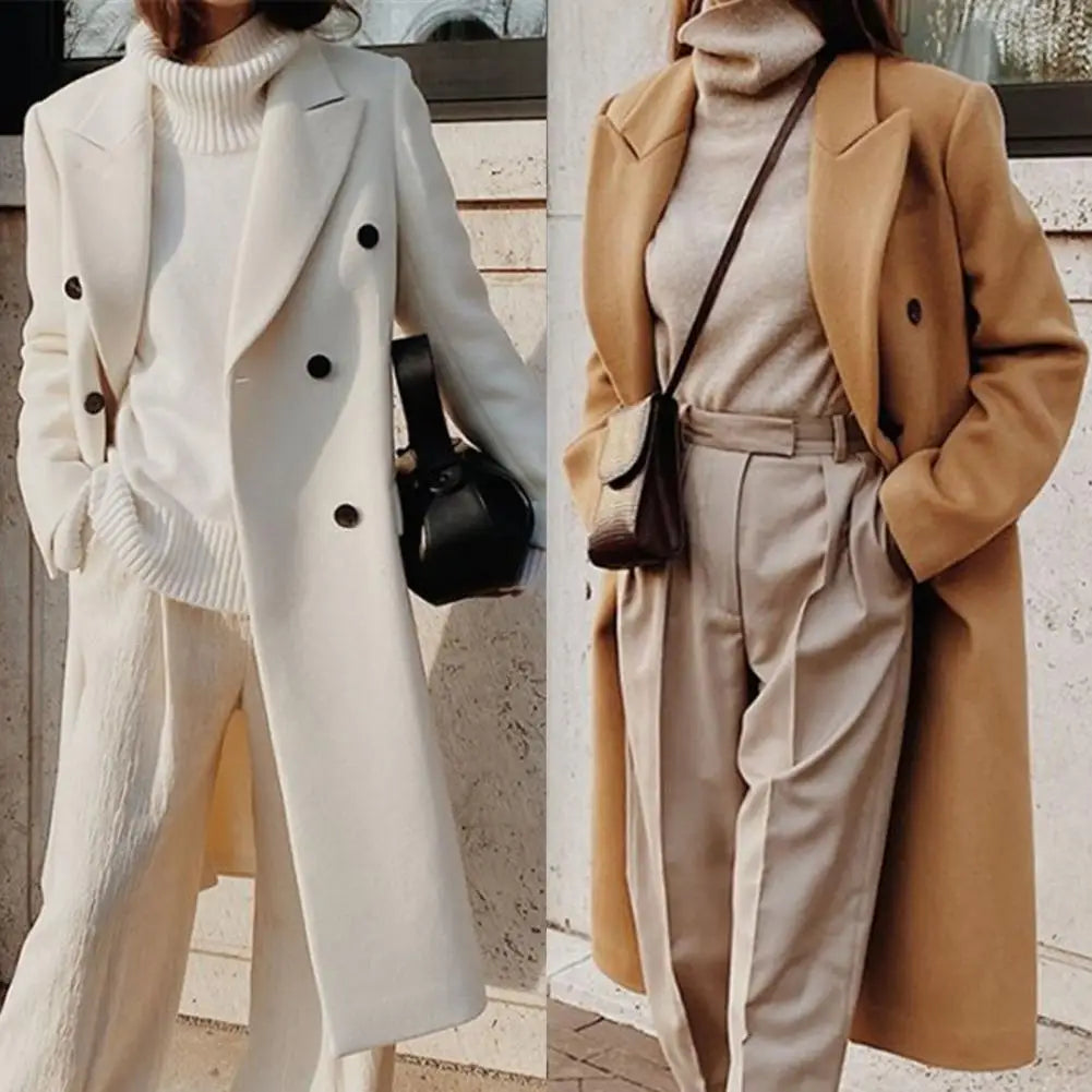 Women's Double-Breasted Long Coat