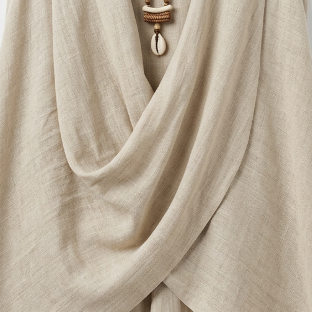 Women's Draped Linen Two-Piece Set