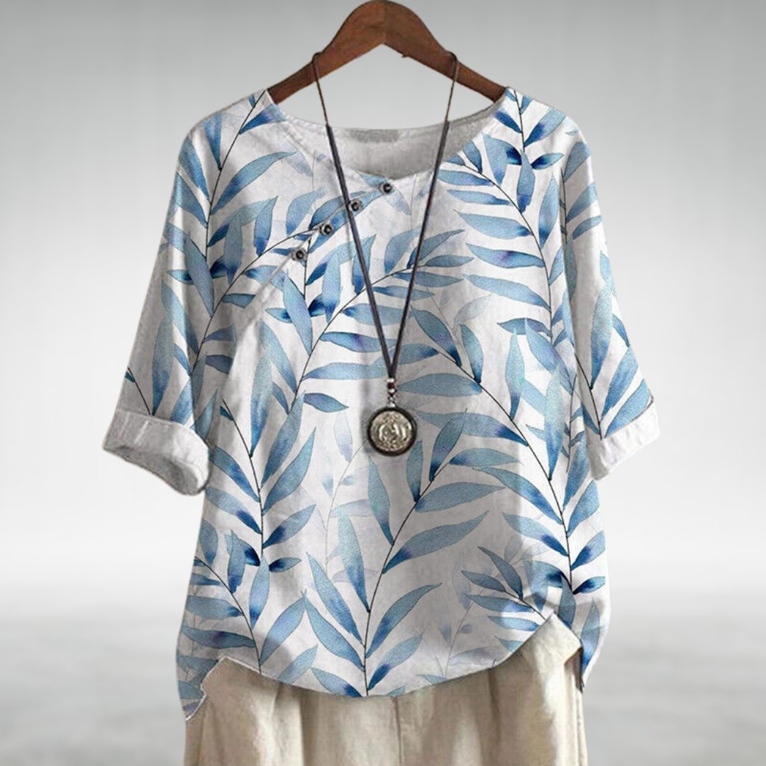 Women's Floral Button-Up Blouse