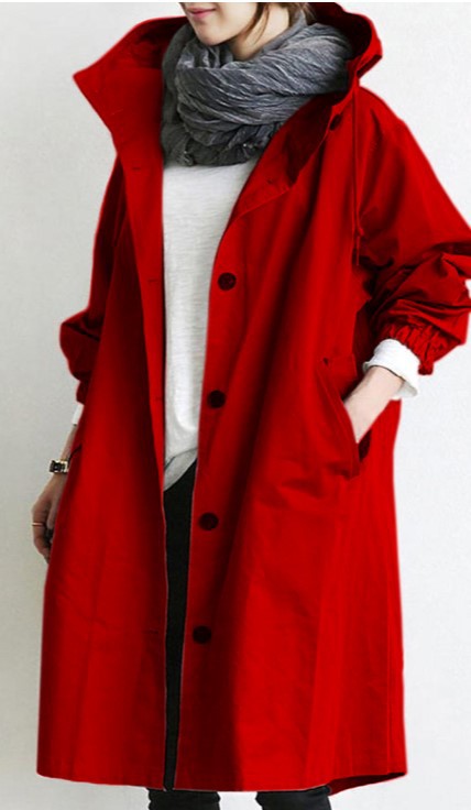 Women's Hooded Waterproof & Windproof Trench Coat
