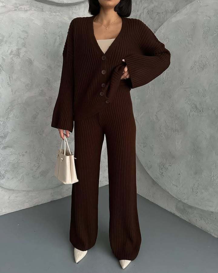 Women's Knitwear Loungewear Set for Casual and Home Wear