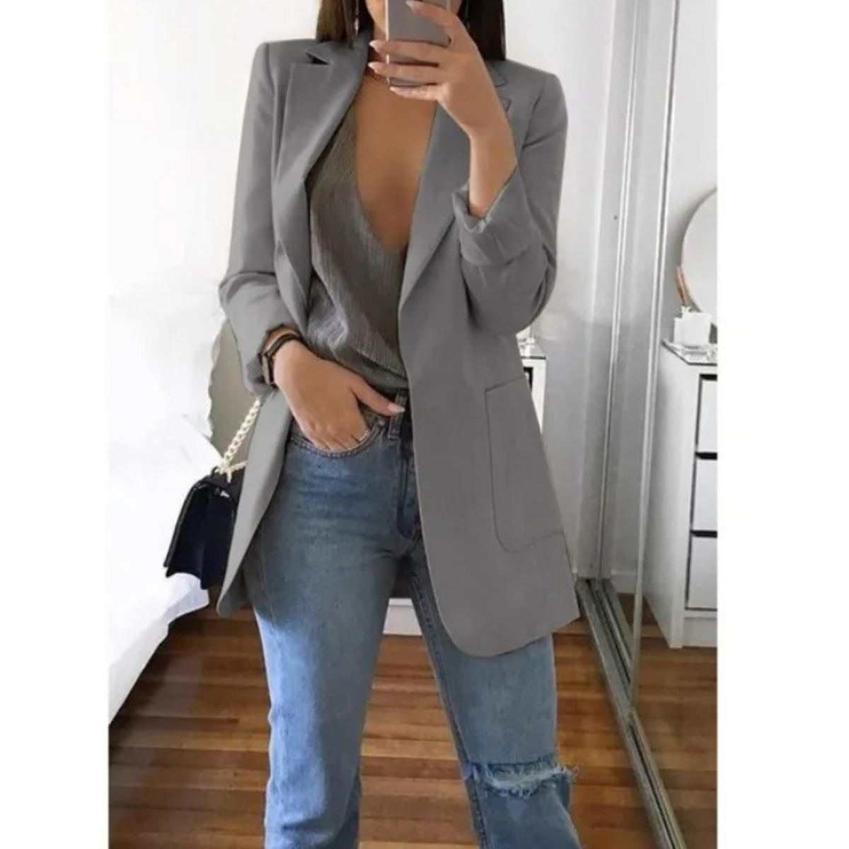 Women's Long-Sleeve Blazer Jacket