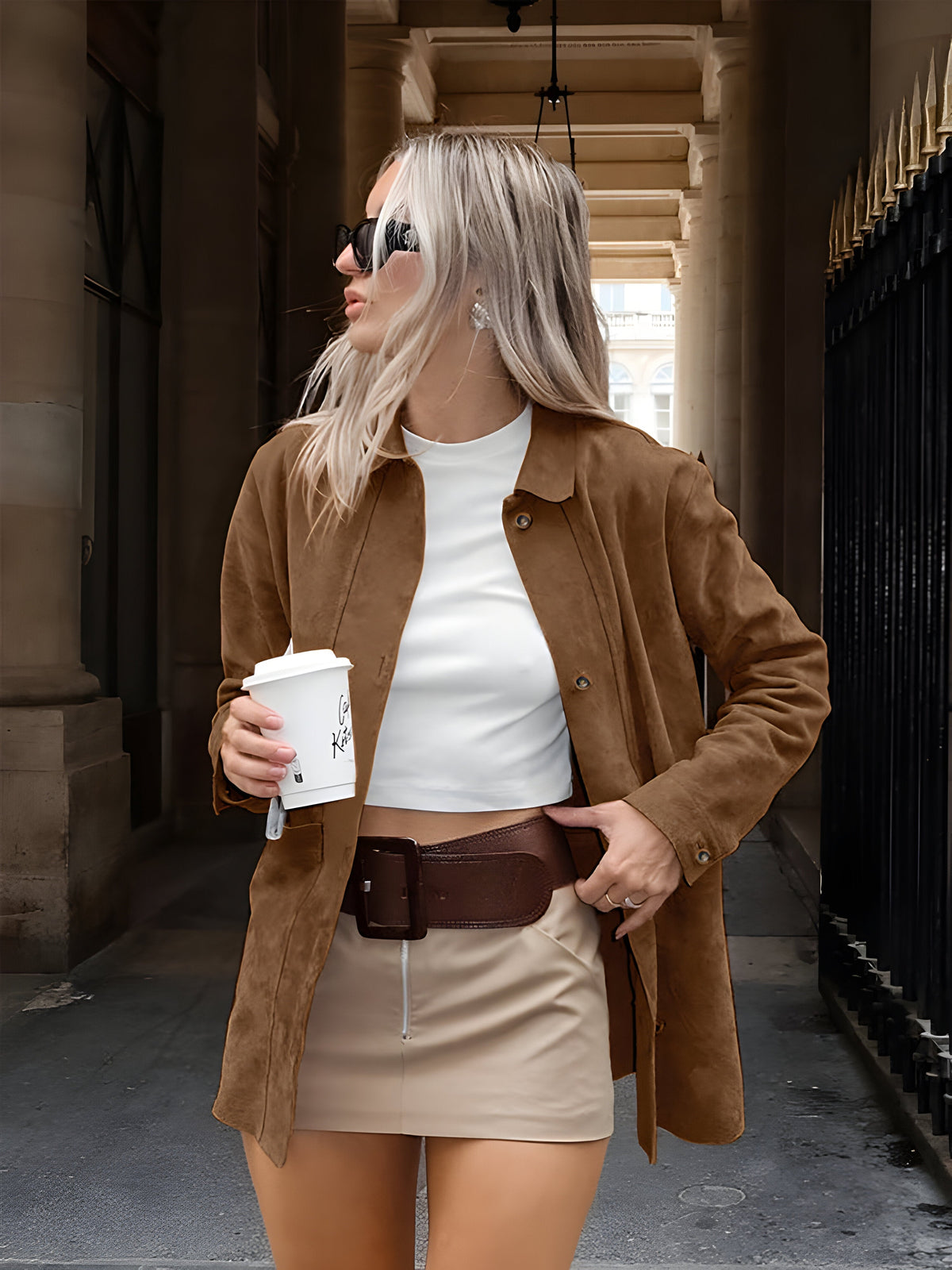 Women's Oversized Trendy Suede Style Jacket