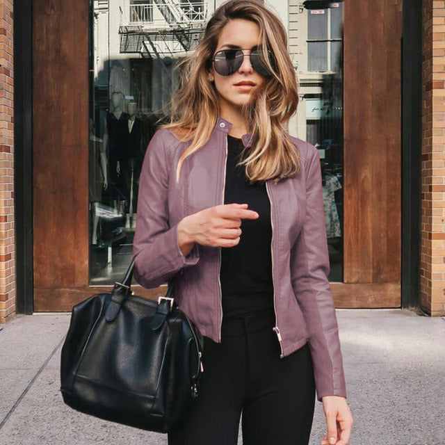 Women's Slim Fit Collarless Jacket