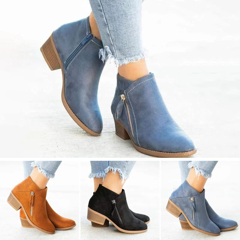 Women's Supportive Side Zip Ankle Boots