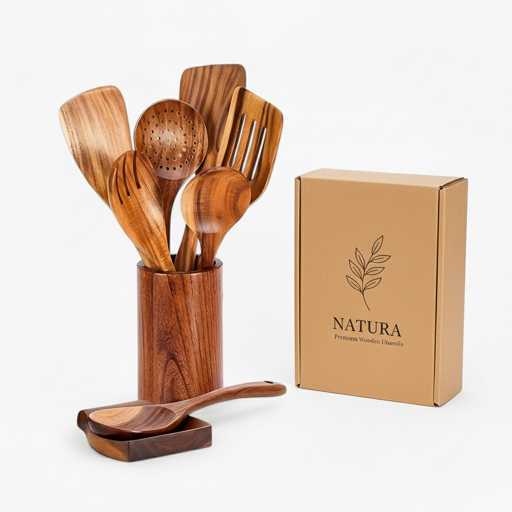 Wooden Kitchen Utensil Set | Sustainable and Elegant