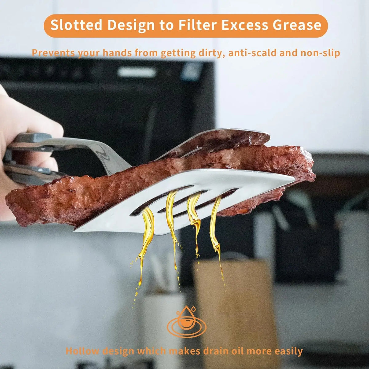 2-In-1 Grill Tongs – Grab and Flip