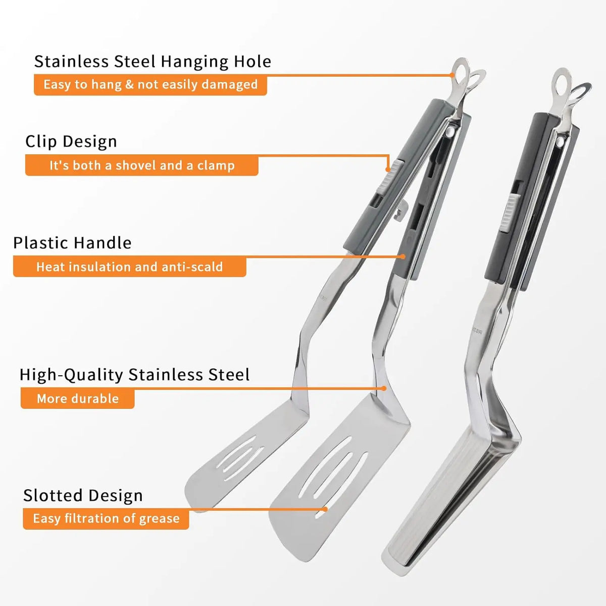 2-In-1 Grill Tongs – Grab and Flip