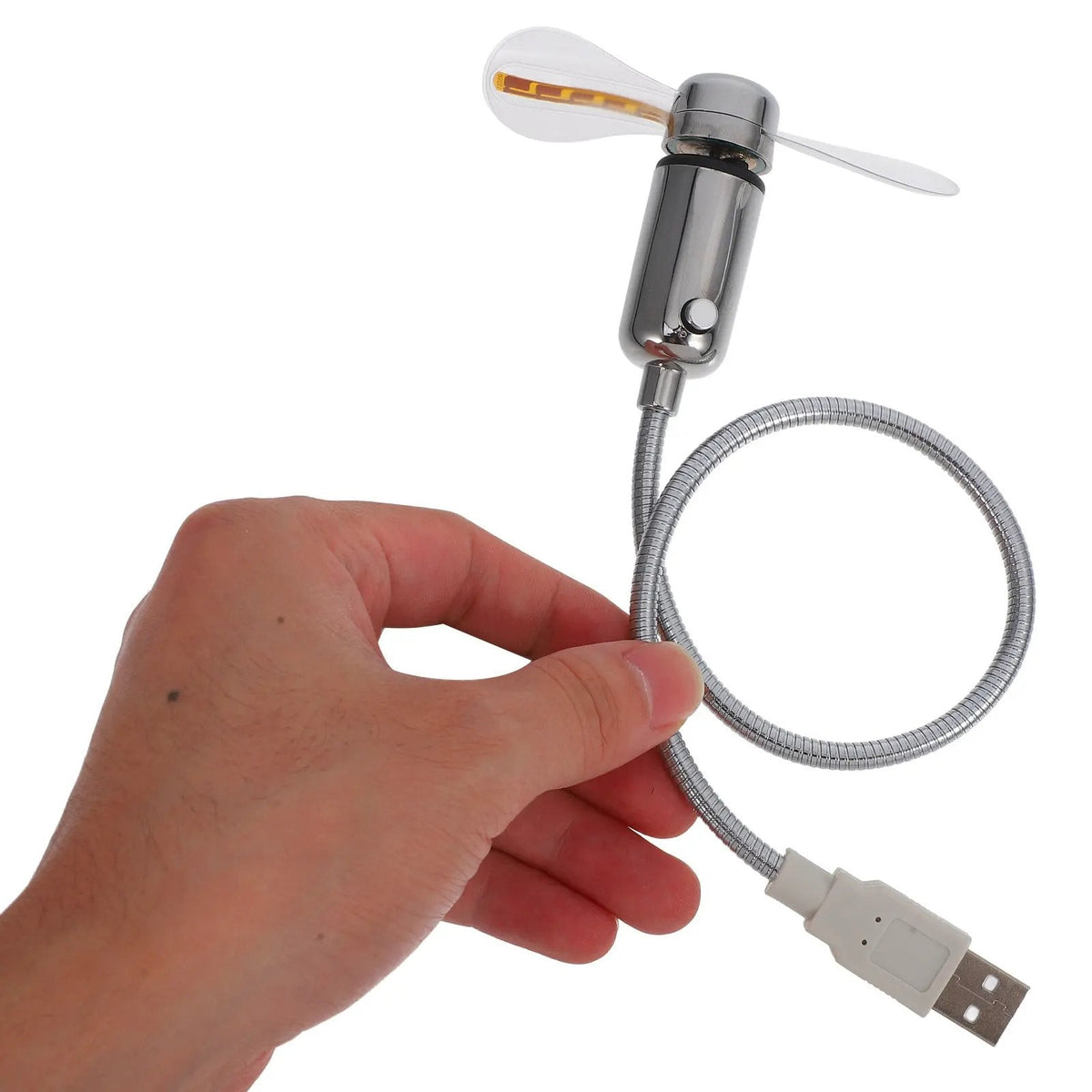 2-In-1 USB Fan with LED Clock Display