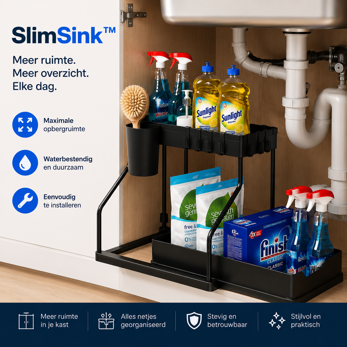 2-Tier Pull-Out Under-Sink Organizer