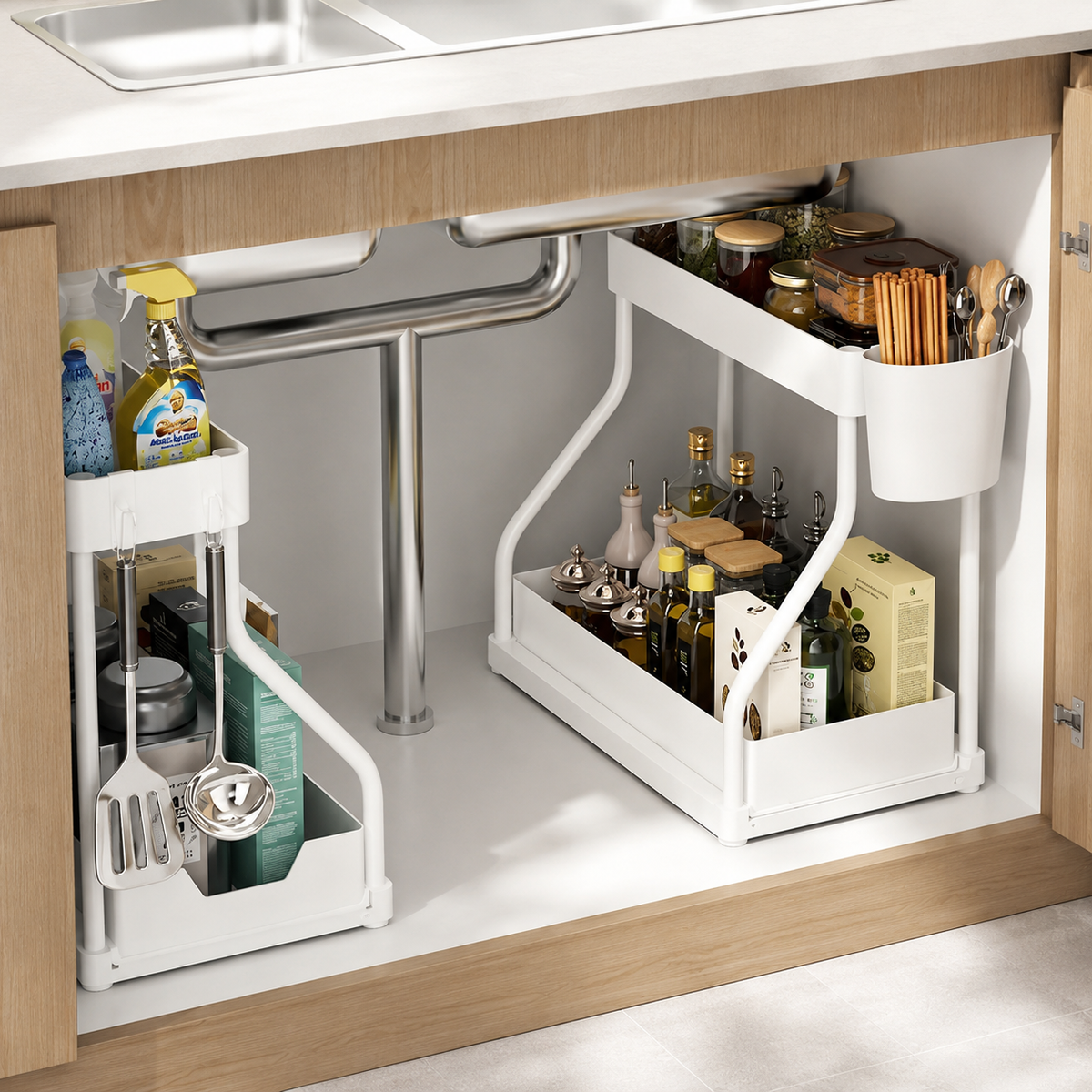 2-Tier Pull-Out Under-Sink Organizer