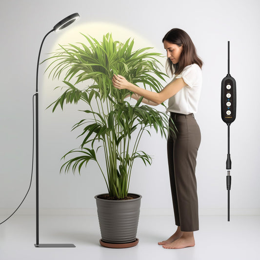 20W Full Spectrum LED Standing Grow Light for Indoor Plants with Dimmer and Timer
