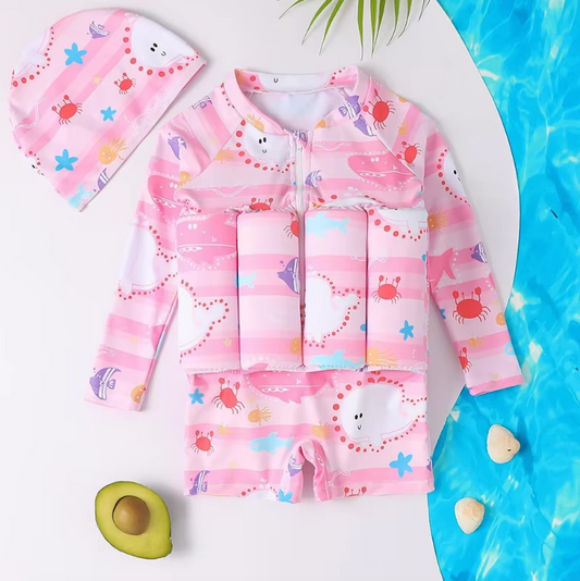 3-In-1 Swimming Float Vest with UPF 50+ UV Protection