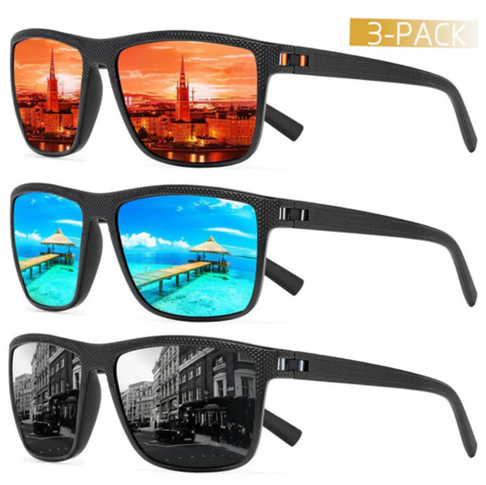 3-Piece Polarized Sunglasses Set – UV400 Protection & Comfort